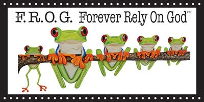 Peaceful Frog Mugs-F.R.O.G.Forever Rely On God
